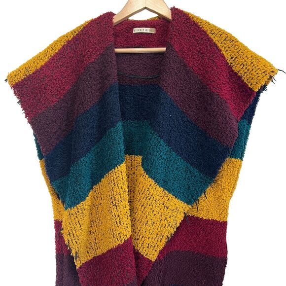 Alice + Olivia Muriel Striped Wool Oversized Vest Shawl Size XS - Picture 6 of 14